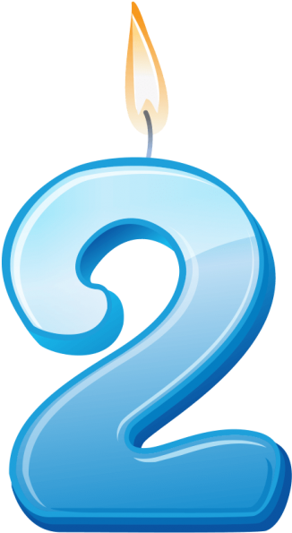 Number2 Birthday Candle PNG Image