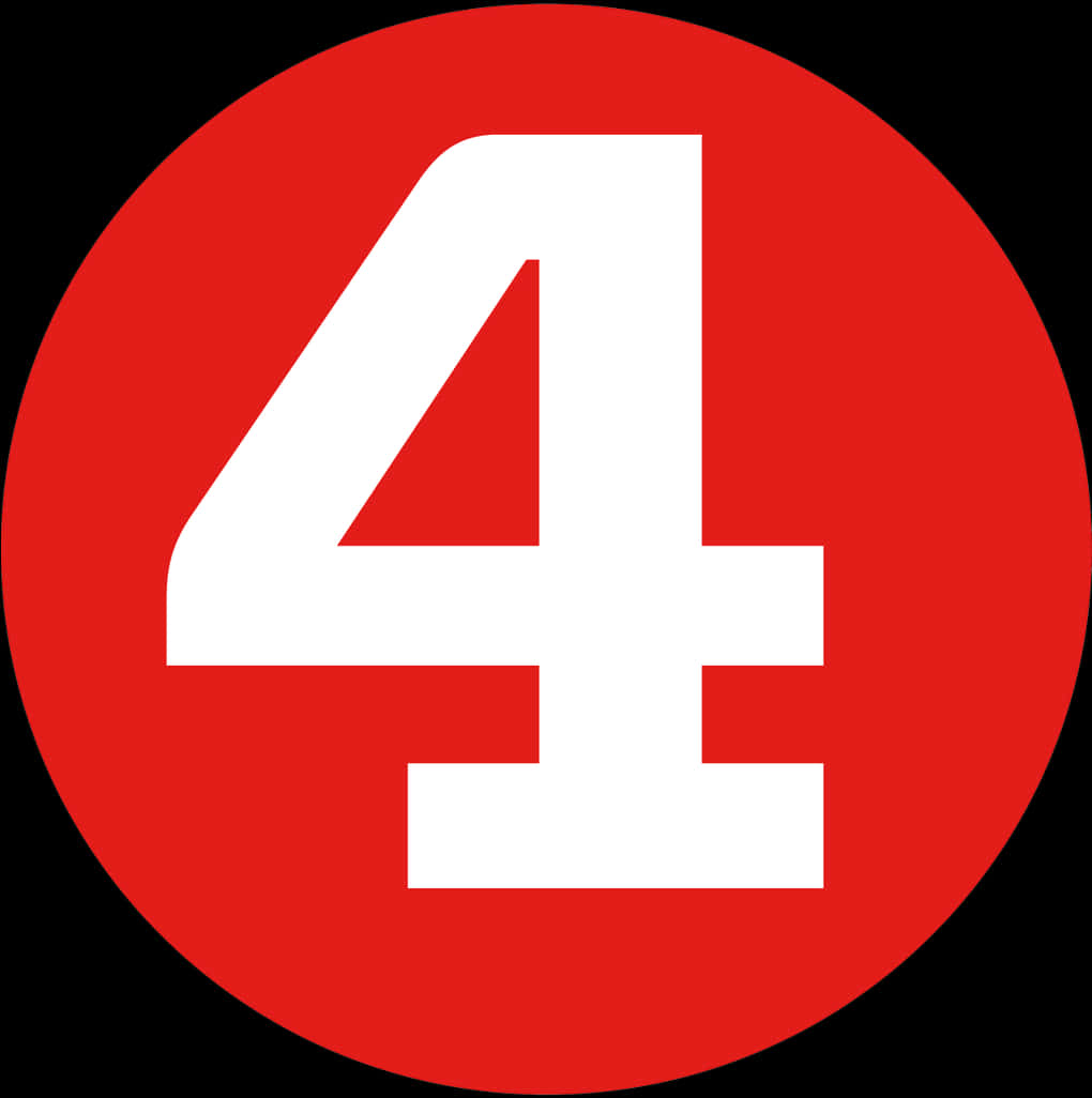 Number4 Red Circle PNG Image