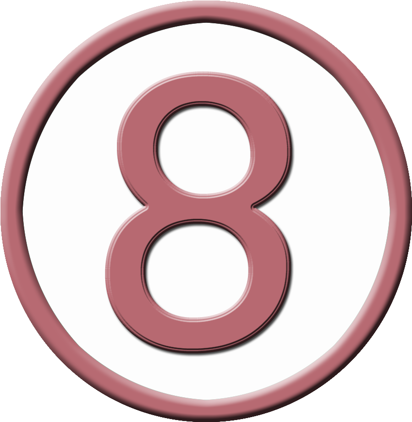 Number8 Icon Pinkand White PNG Image