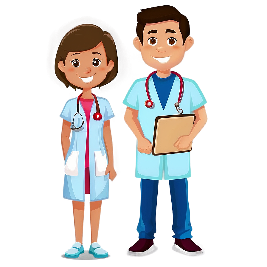 Nurse And Doctor Cartoon Png Cue PNG Image