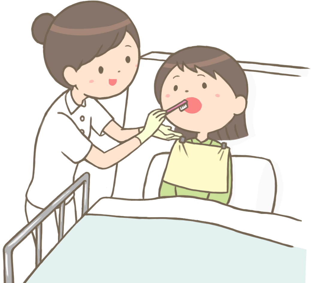 Nurse Assisting Patient Oral Care PNG Image