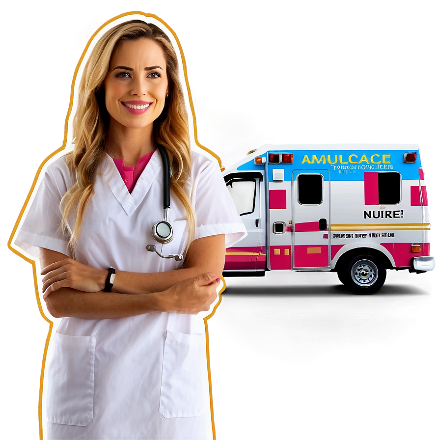 Nurse With Ambulance Png Vmi67 PNG Image