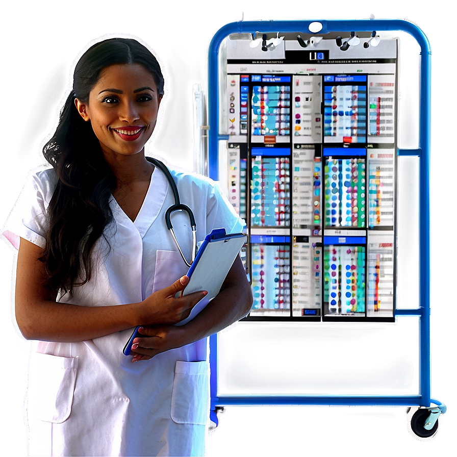 Nurse With Medical Chart Png Gvx PNG Image