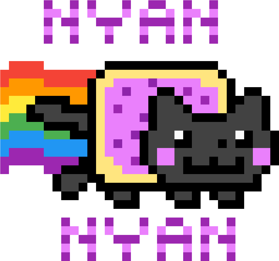 Nyan_ Cat_ Pixel_ Art.png PNG Image