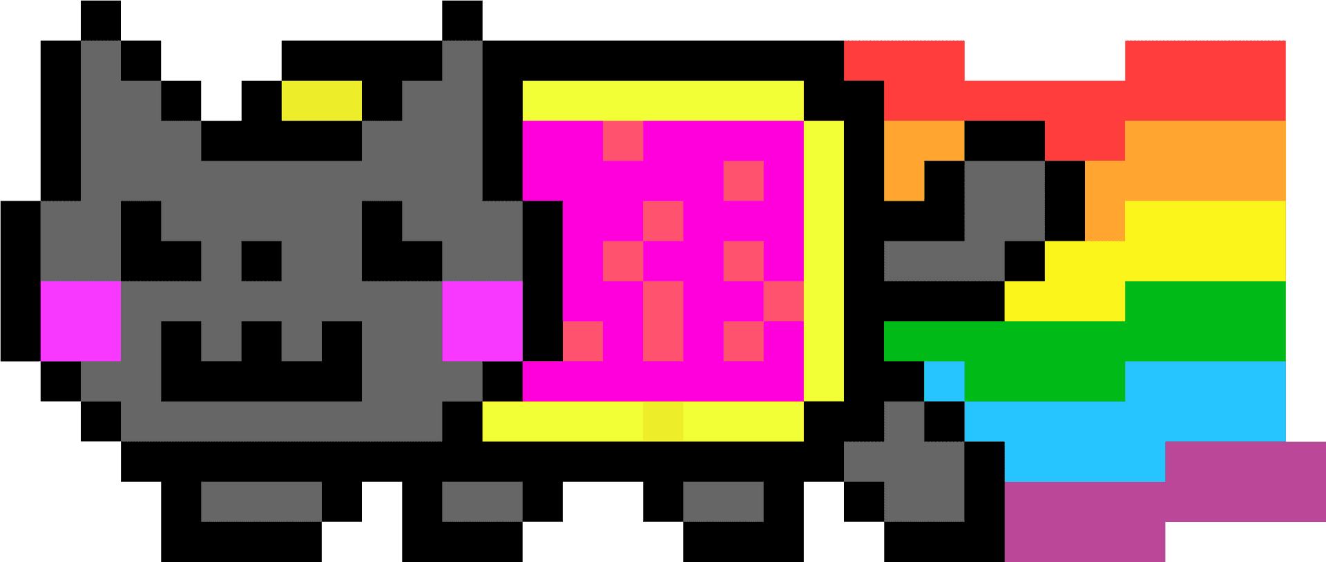 Nyan_ Cat_ Pixel_ Art.png PNG Image