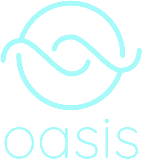 Oasis Logo Tealon Dark Background PNG Image