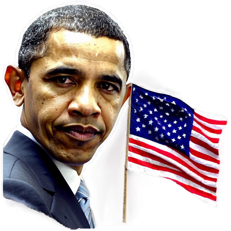 Obama And Flag Png Msy47 PNG Image