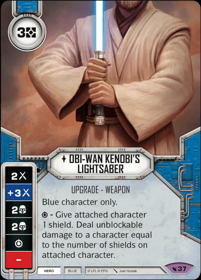 Obi Wan Kenobi Lightsaber Card PNG Image