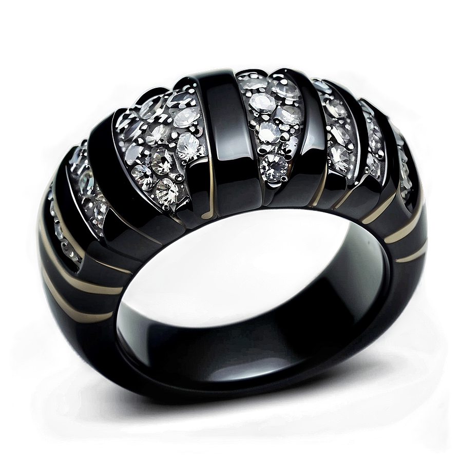 Obsidian And Diamond Ring Png 84 PNG Image