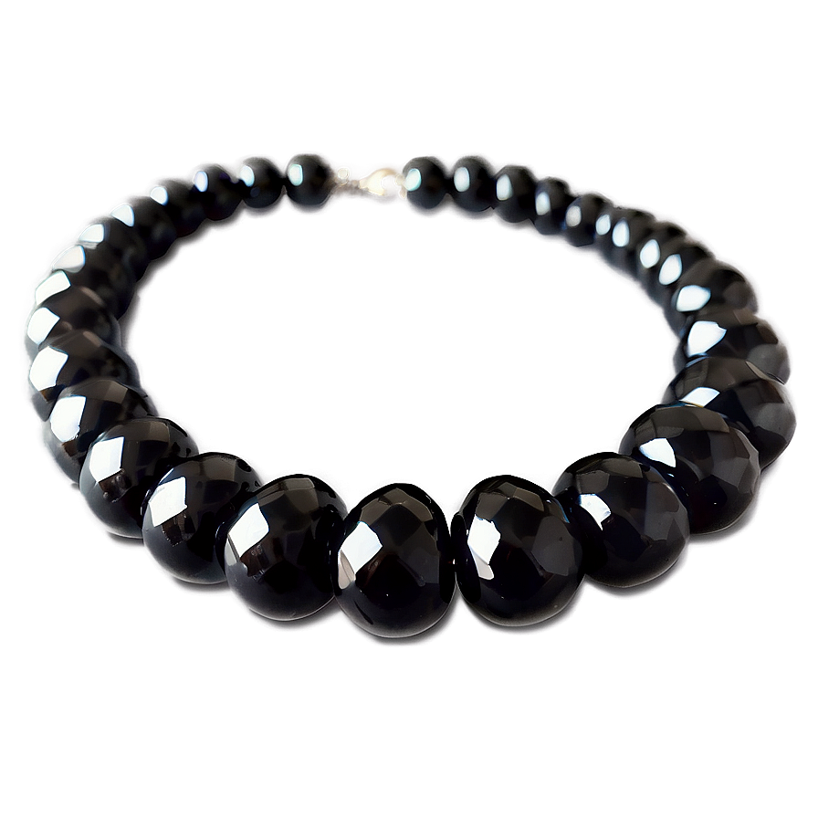 Obsidian Beaded Necklace Png Qtm PNG Image