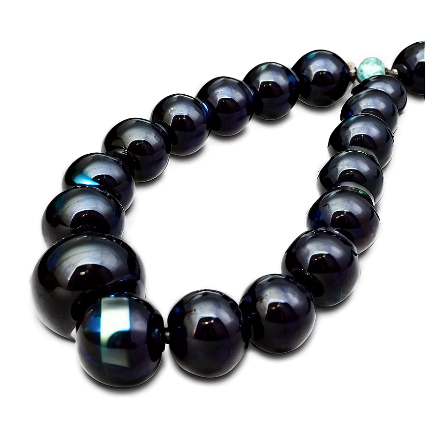 Obsidian Beaded Necklace Png Rer PNG Image