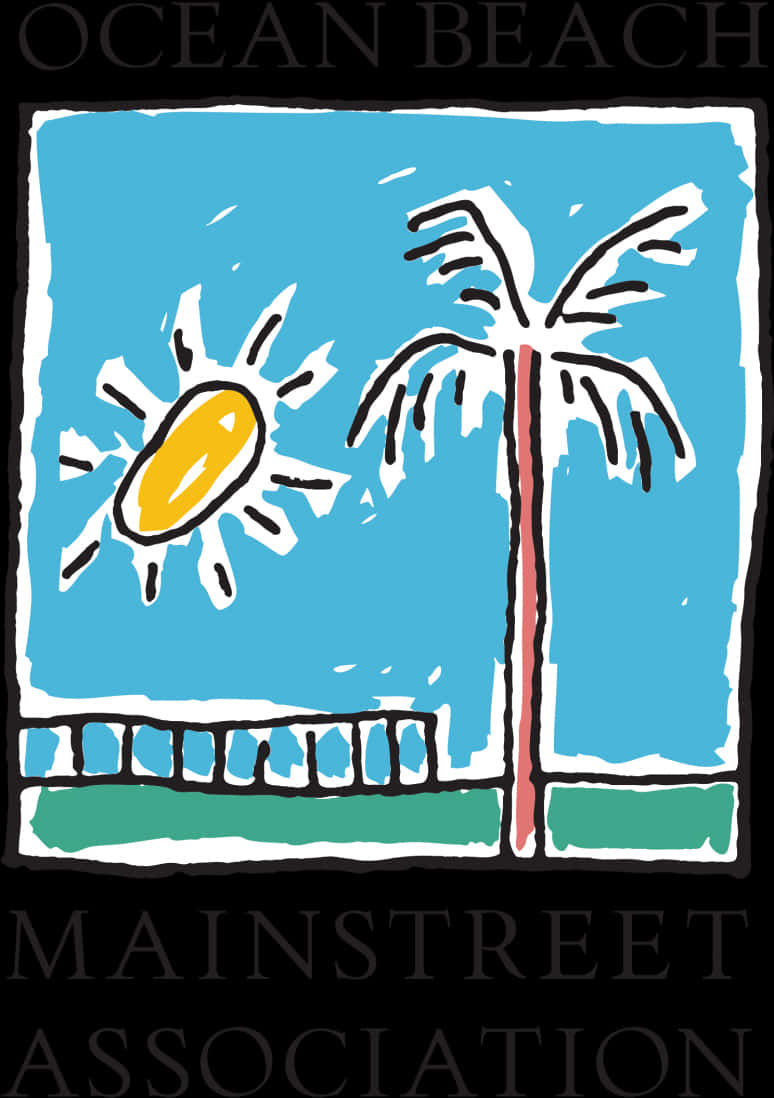 Ocean Beach Sun Palm Poster PNG Image