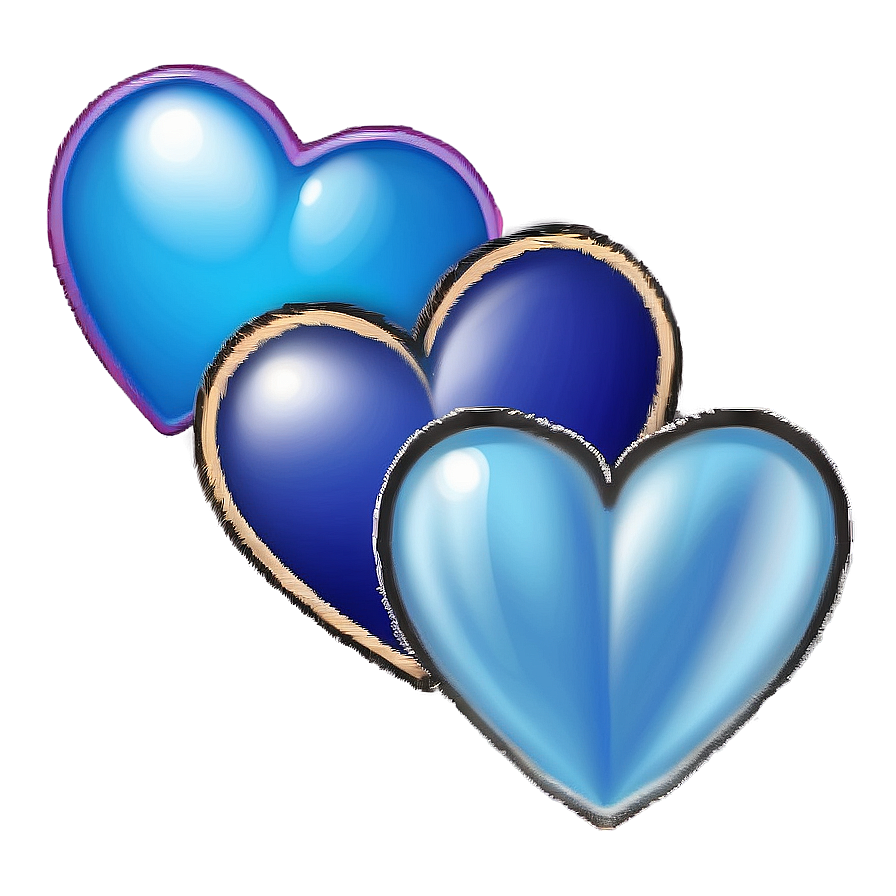 Ocean Blue Heart Emoji Png 18 PNG Image