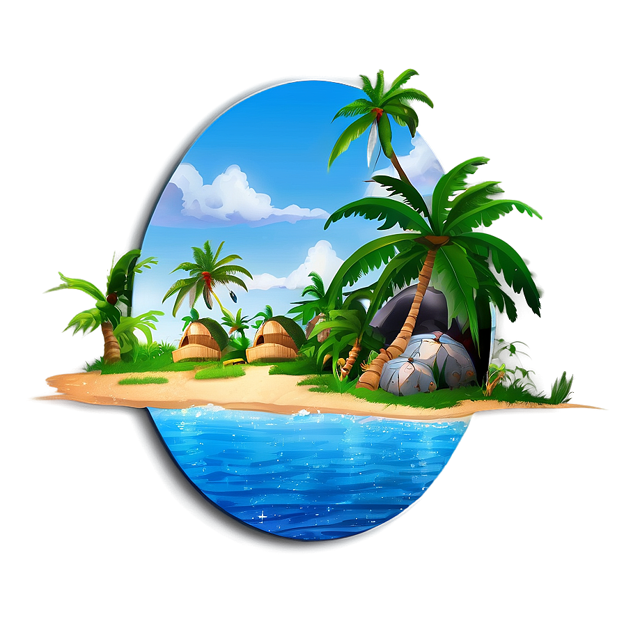 Ocean Island Paradise Png Omf35 PNG Image