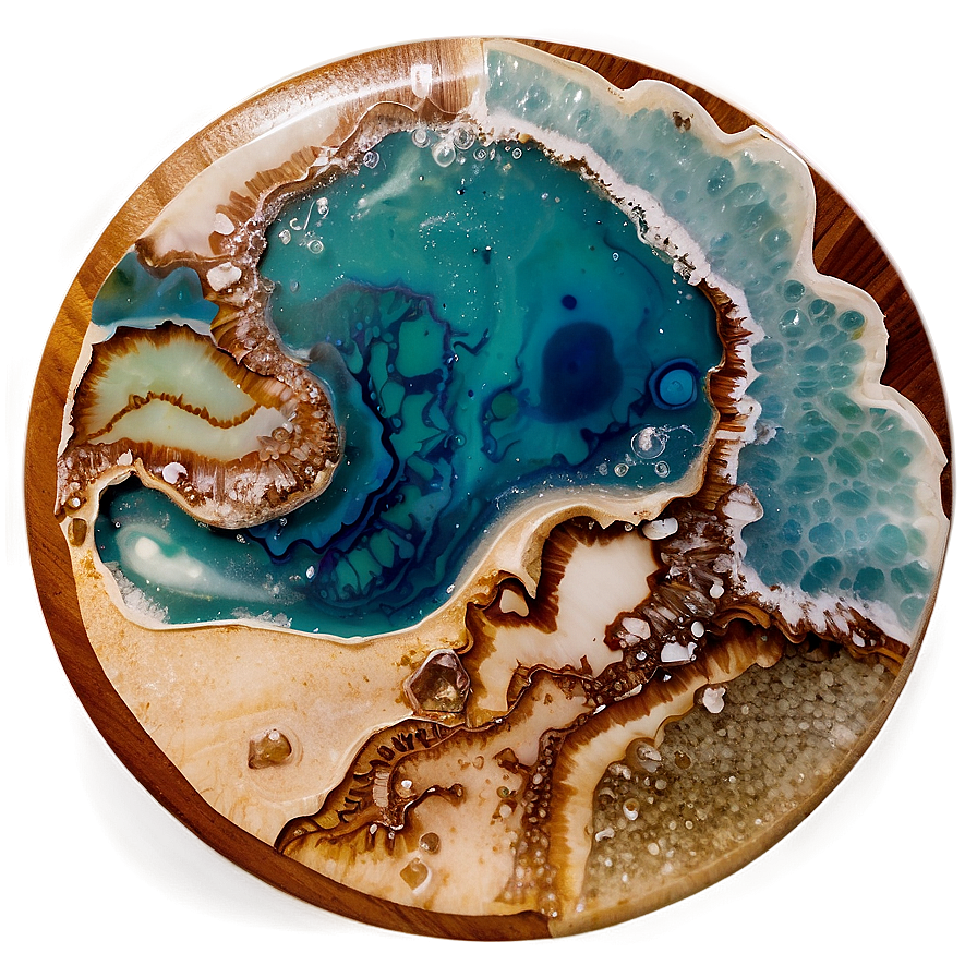 Ocean Resin Coaster Png Akr PNG Image