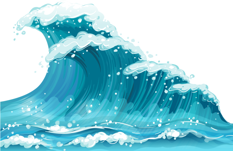 Ocean Wave Illustration PNG Image