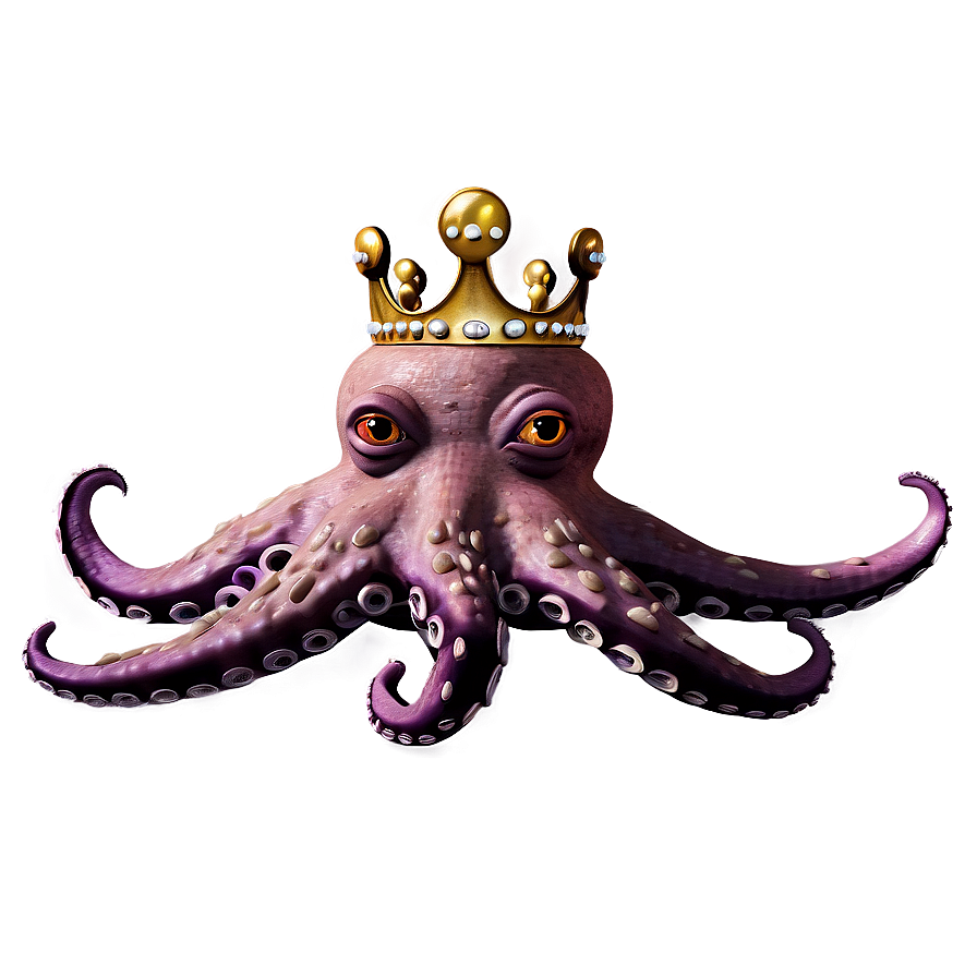 Octopus With Crown Png 05062024 PNG Image