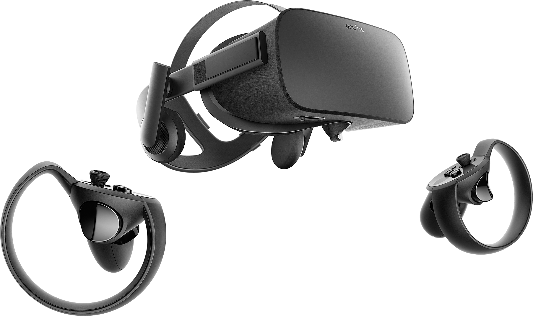 Oculus Rift V R Headsetand Controllers PNG Image