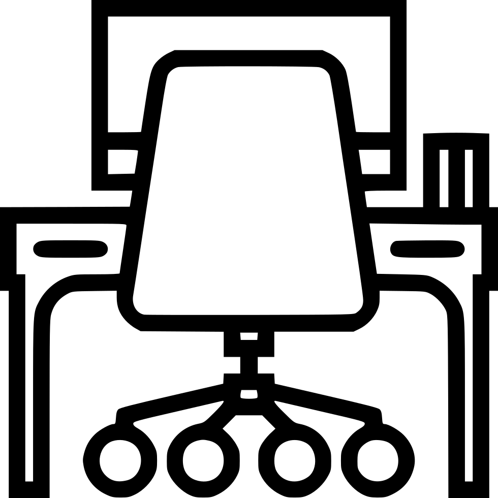 Office Deskand Chair Outline PNG Image