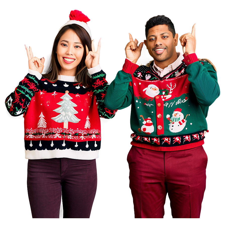 Office Party Ugly Christmas Sweater Png 94 PNG Image