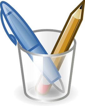 Office Penand Pencil Holder Vector PNG Image