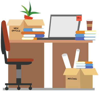 Office Relocation Setup PNG Image