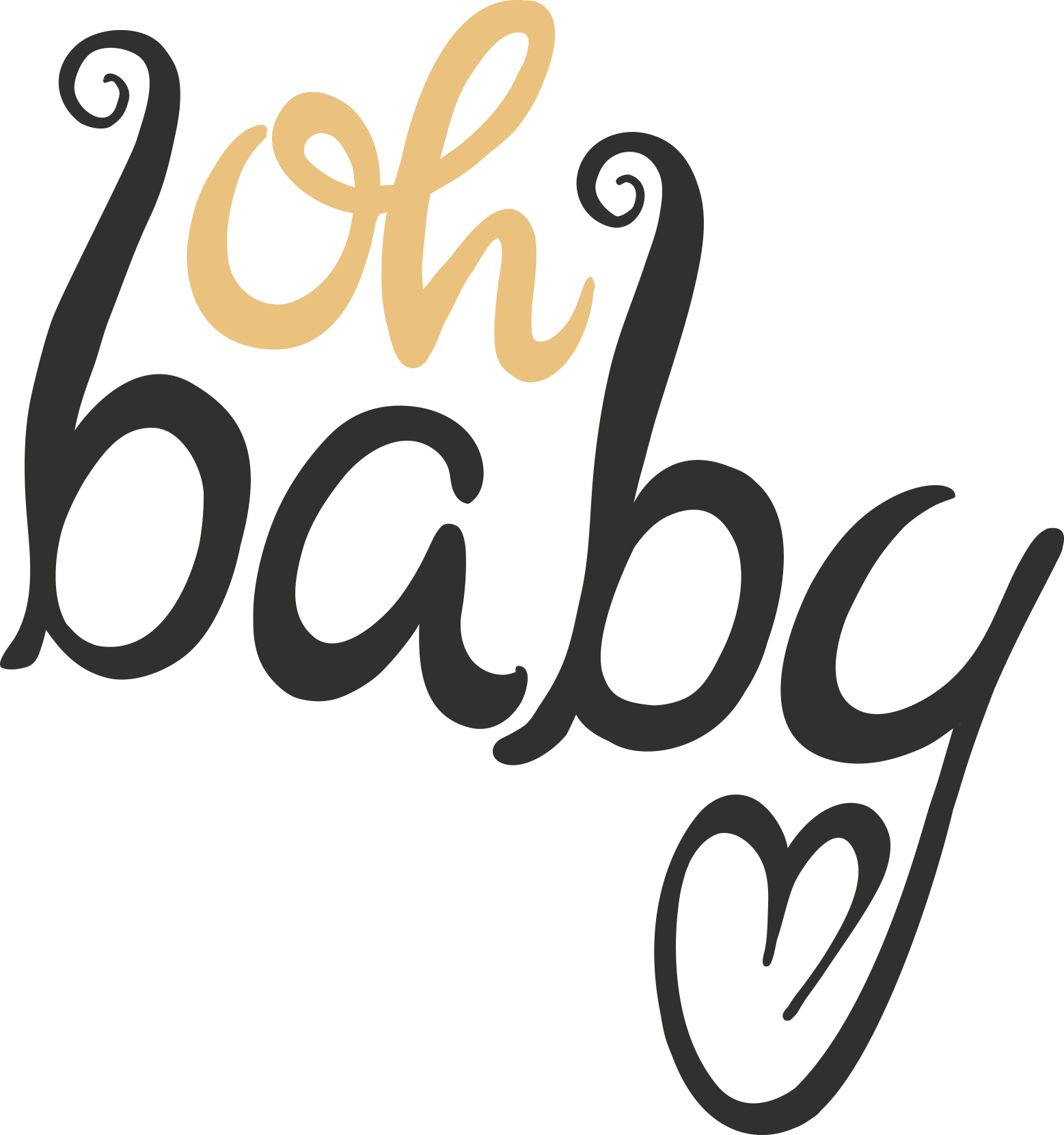 Oh Baby Calligraphy Graphic PNG Image