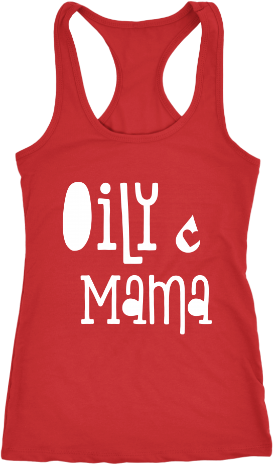 Oily Mama Red Tank Top PNG Image