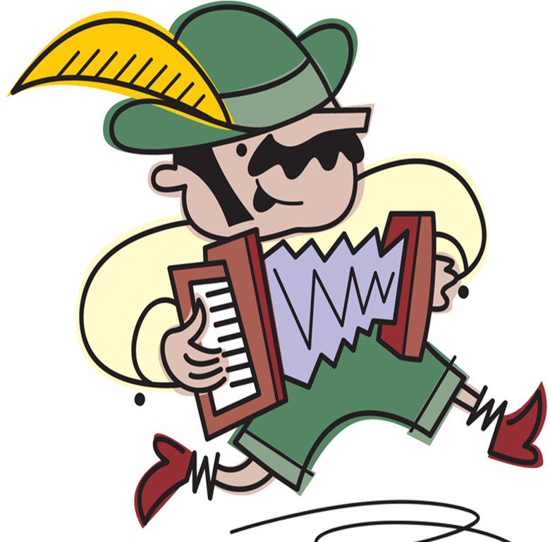 Oktoberfest Accordion Player Cartoon PNG Image