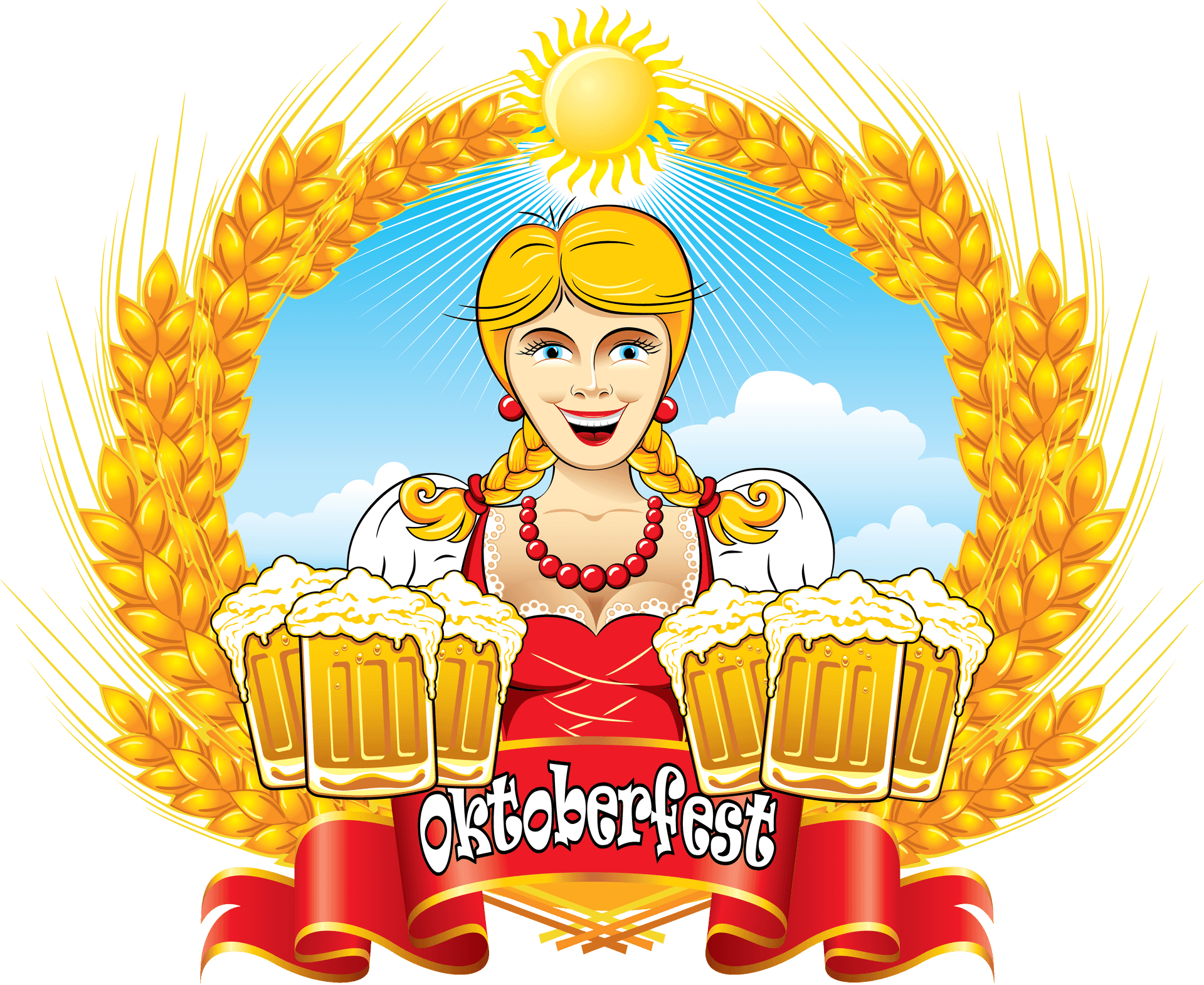 Oktoberfest Celebration Cartoon Illustration PNG Image