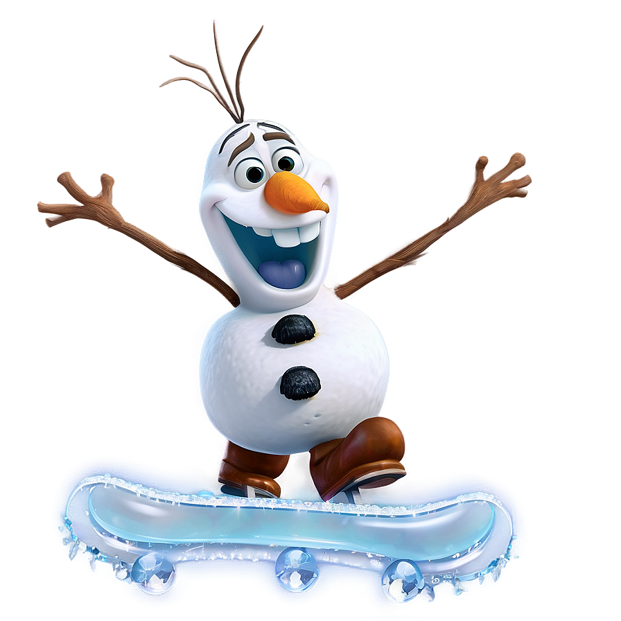 Olaf Ice Skating Png 05232024 PNG Image