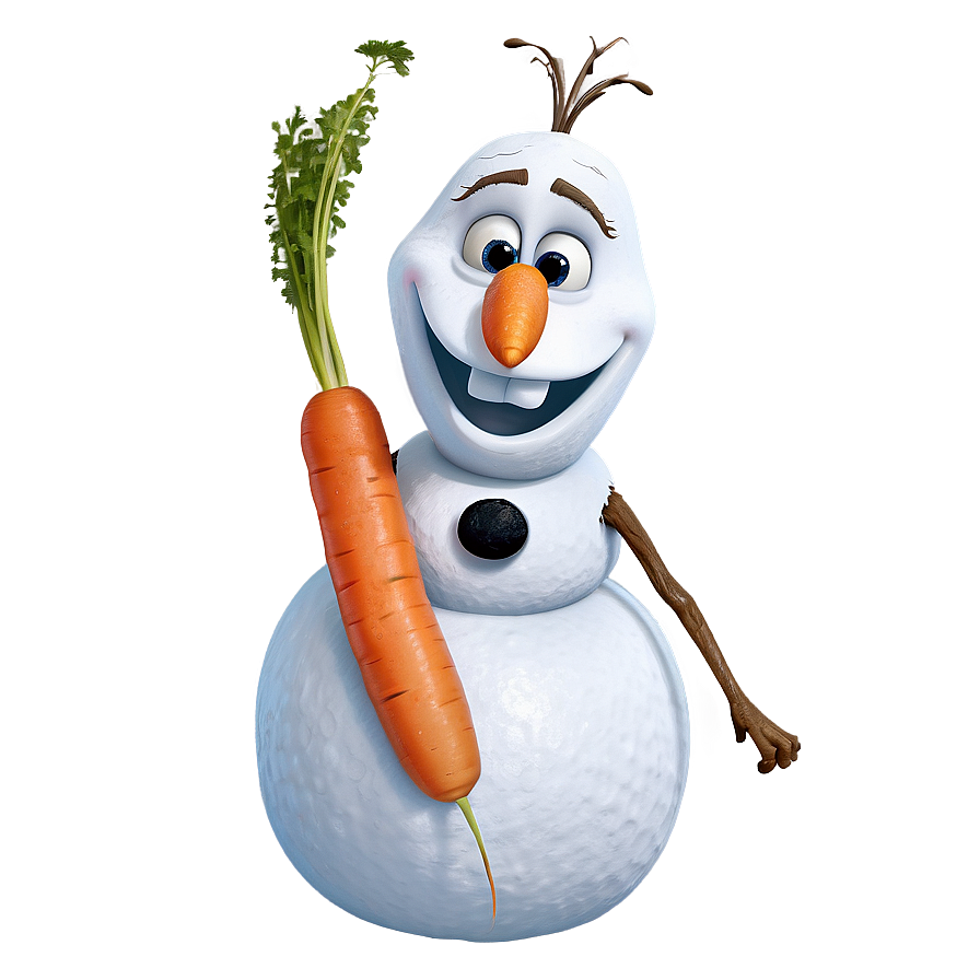 Olaf With Carrot Nose Png Fco PNG Image