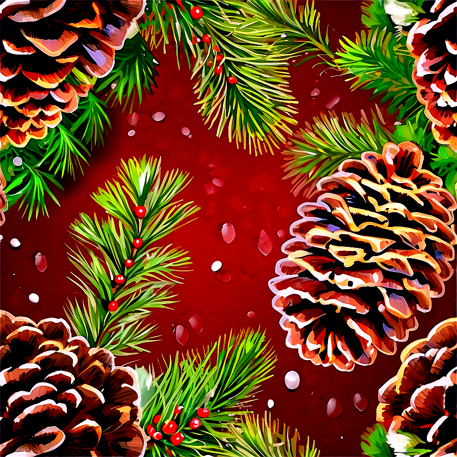 Old-fashioned Christmas Pinecone Png Plw PNG Image