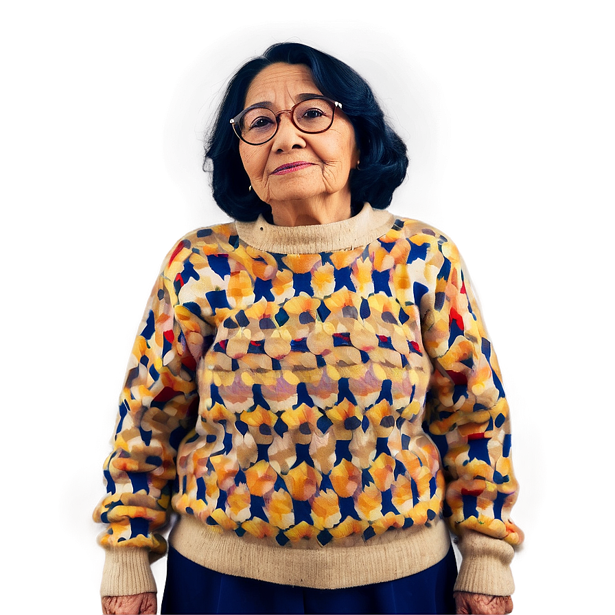 Old Lady In Sweater Png 06202024 PNG Image