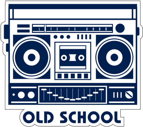 Old School Boombox Graphic PNG Image