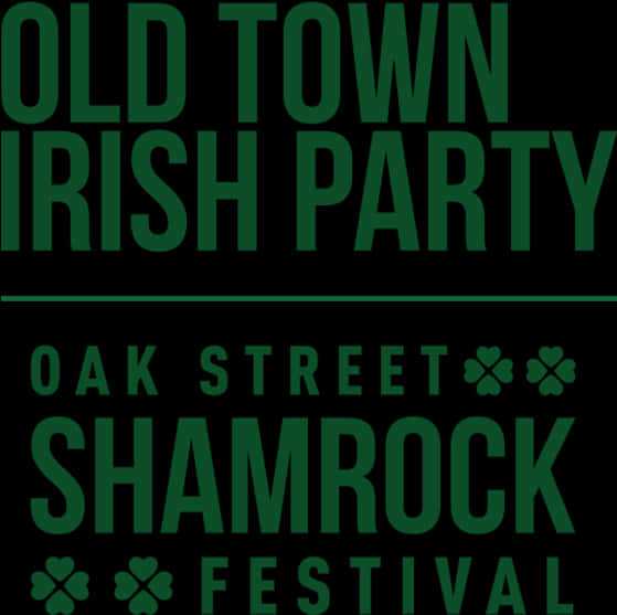 Old Town Irish Party Shamrock Festival Graphic PNG Image