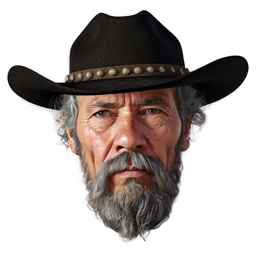 Old Western Cowboy Portrait Png 75 PNG Image