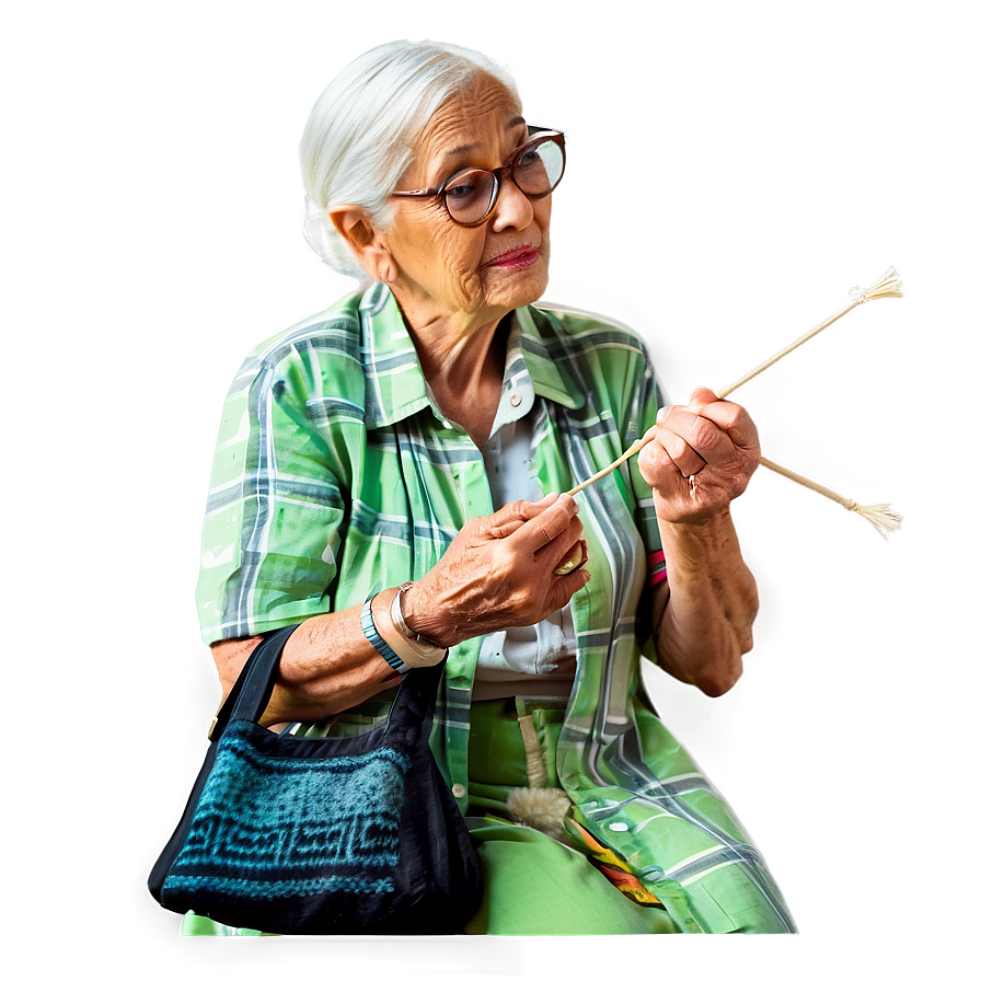 Old Woman Knitting Png 29 PNG Image