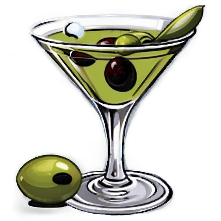 Olive Garnished Martini Png Phj67 PNG Image