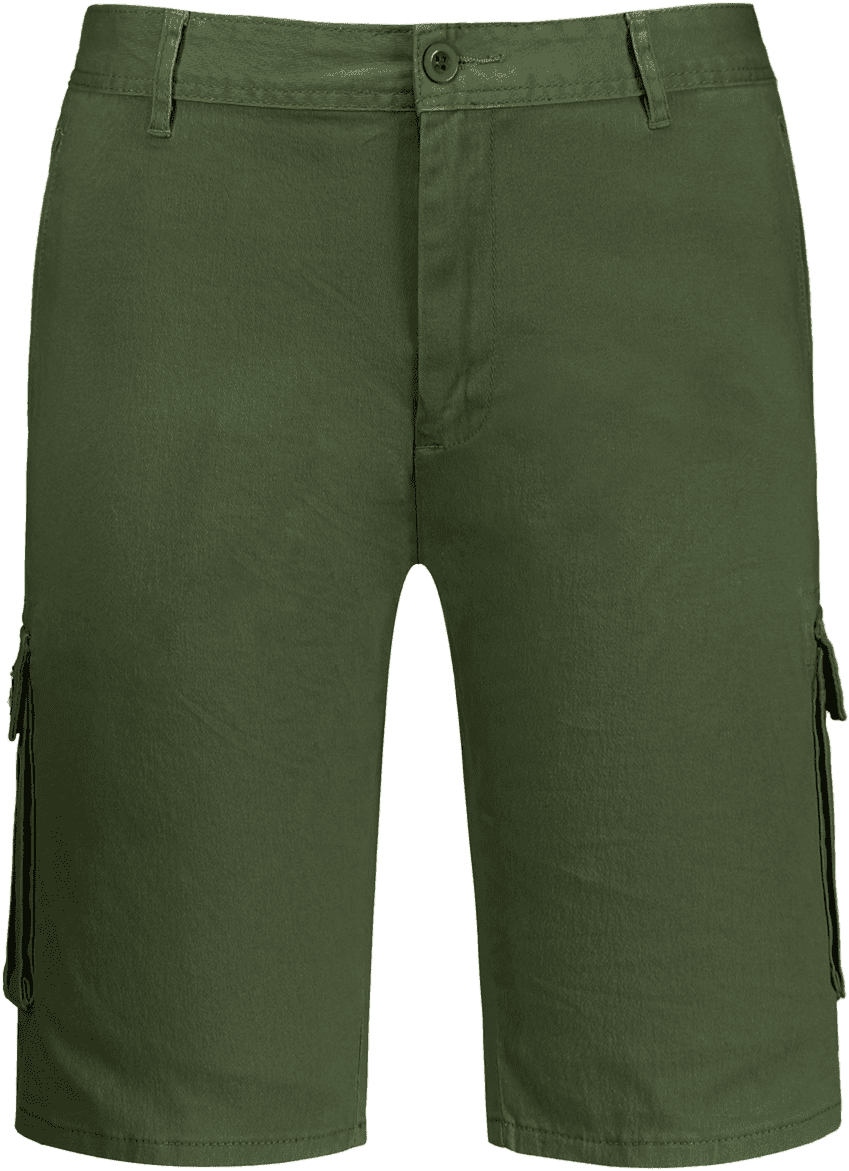 Olive Green Cargo Bermuda Shorts PNG Image