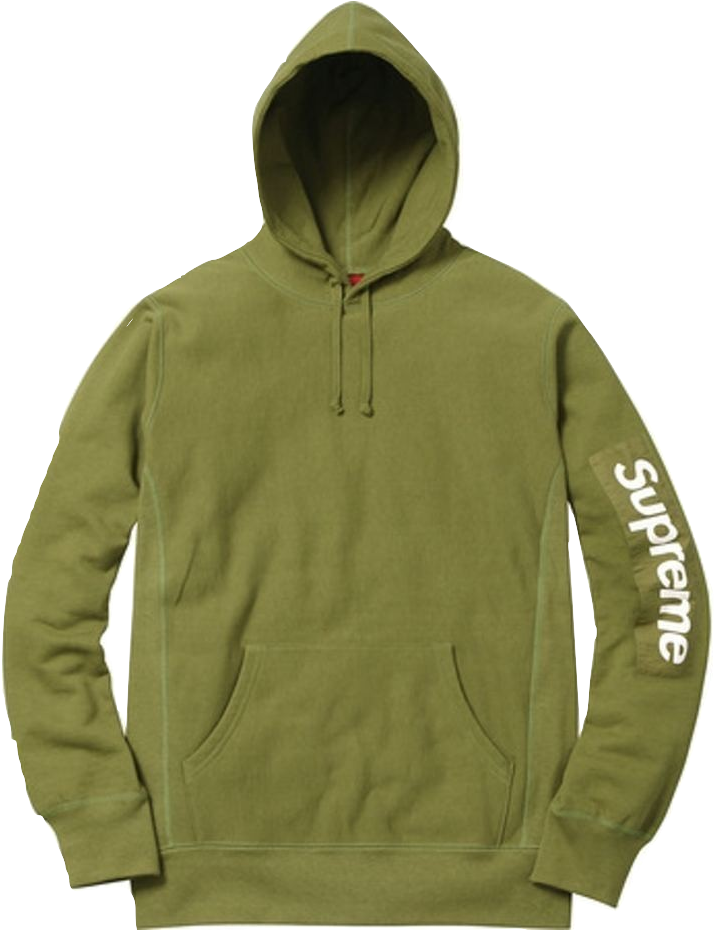 Olive Green Supreme Hoodie PNG Image