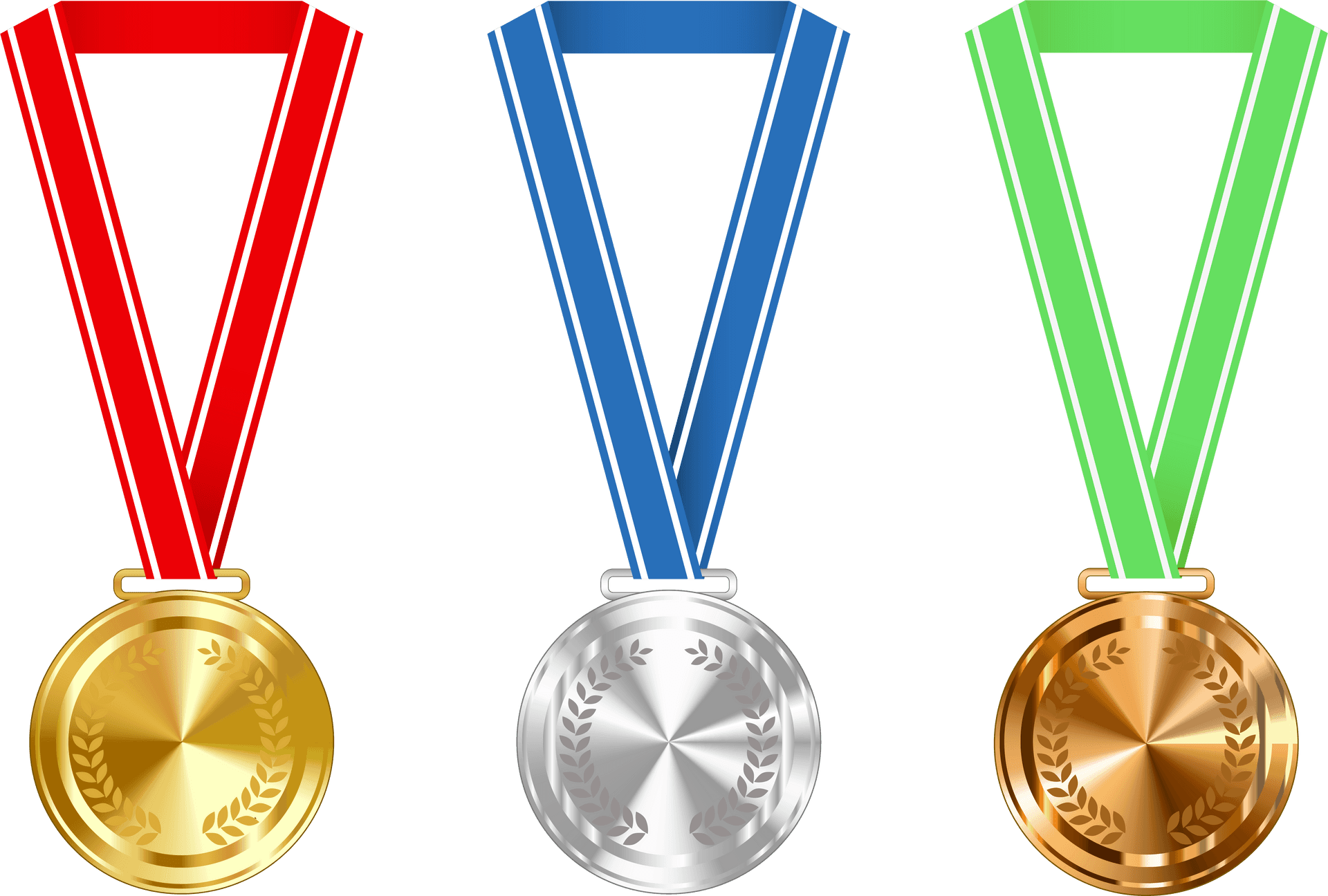 Olympic Medals Gold Silver Bronze PNG Image