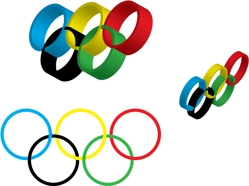 Olympic Rings Graphic Evolution PNG Image