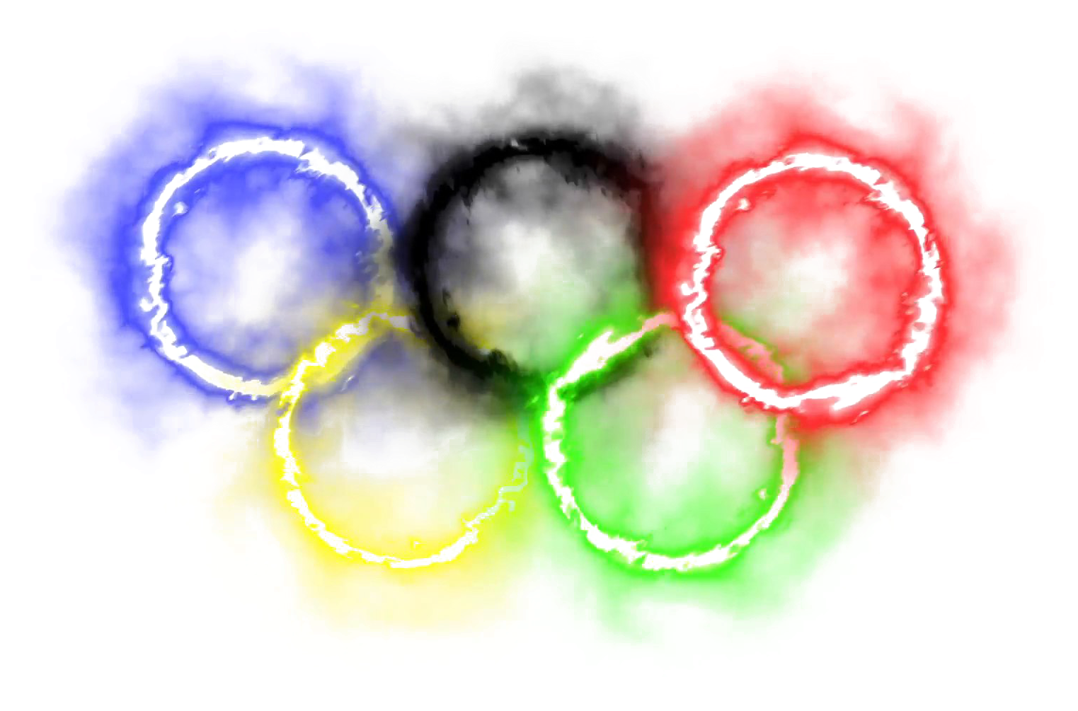 Olympic Rings Watercolor Effect PNG Image