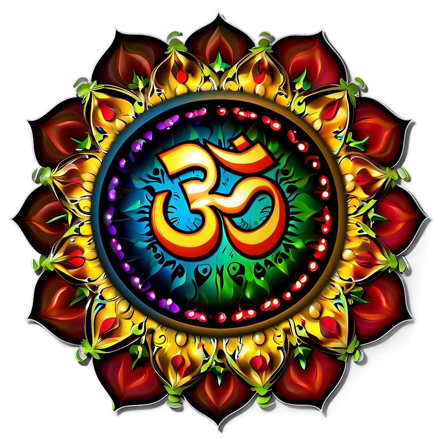 Om With Mandala Background Png 06242024 PNG Image