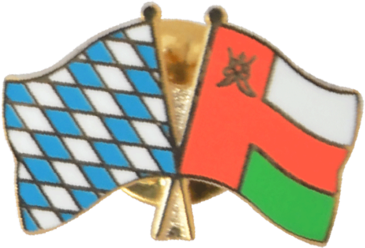 Oman Bavaria Crossed Flags Pin PNG Image