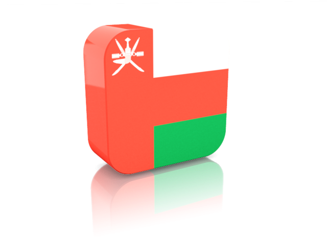 Oman Flag Cube3 D Render PNG Image