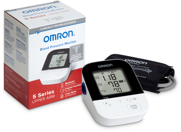 Omron Blood Pressure Monitorand Packaging PNG Image