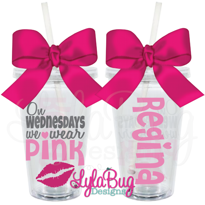 On Wednesdays We Wear Pink Tumblers PNG Image