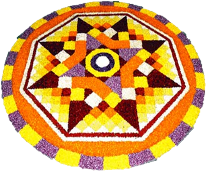 Onam Festival Floral Carpet PNG Image